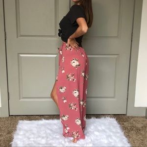 floral split pants